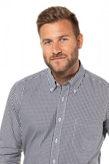 JP1880 722859 Chemise à carreaux vichy manches longues Noir - Chemises - Chemises Grandes Tailles Hommes