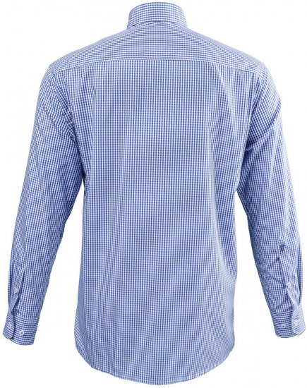 JP1880 722859 Chemise à carreaux vichy manches longues Bleu clair - Chemises - Chemises Grandes Tailles Hommes