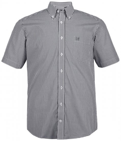 JP1880 722860 Chemise à carreaux vichy manches courtes Noir - Chemises - Chemises Grandes Tailles Hommes