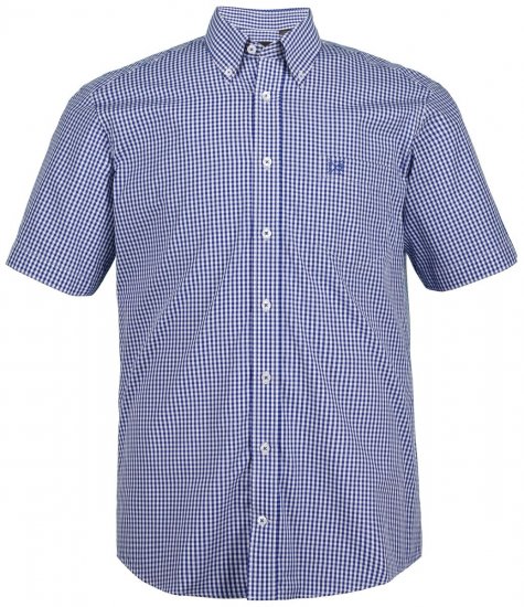 JP1880 722860 Chemise à carreaux vichy manches courtes Bleu clair - Chemises - Chemises Grandes Tailles Hommes