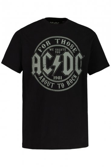 JP1880 AC/DC Graphic Comfort Fit Band T-Shirt Black - T-shirts - T-shirts Homme Grande Taille