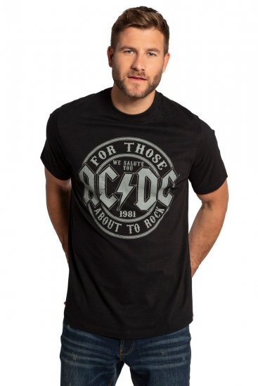 JP1880 AC/DC Graphic Comfort Fit Band T-Shirt Black - T-shirts - T-shirts Homme Grande Taille