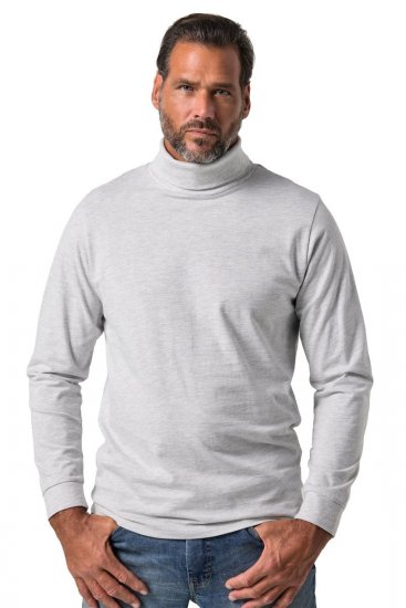 JP1880 723303 T-shirt col roulé manches longues Naturel chiné TALL - TALL T-shirts - T-Shirts Longueur Extra pour Grands Hommes