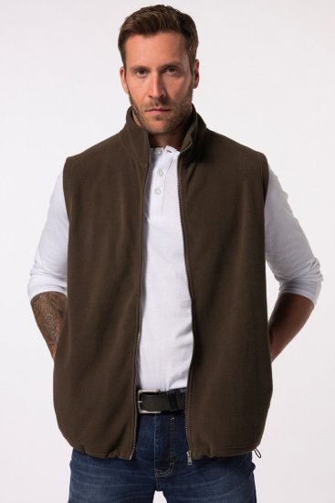 JP1880 Fleece Vest Stand-up Collar Brown - Vestes - Vestes homme grandes tailles