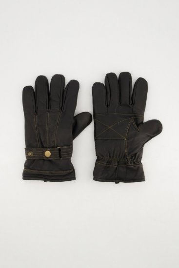 JP1880 Gloves Leather Warm Lining Black - Gants - 