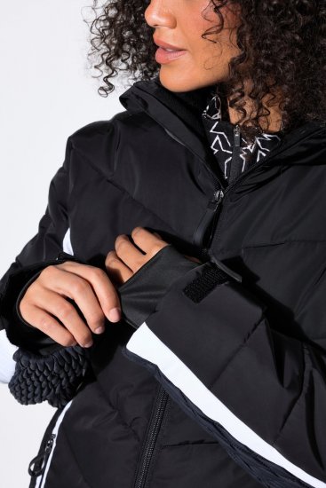 Ulla Popken 725348 Veste de ski matelassée Noir - Vêtements de ski - 