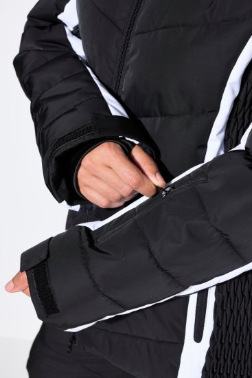 Ulla Popken 725348 Veste de ski matelassée Noir - Vêtements de ski - 