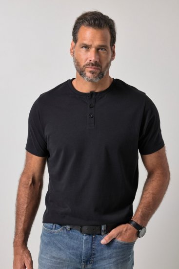 JP1880 726695 T-shirt henley Noir TALL - TALL T-shirts - T-Shirts Longueur Extra pour Grands Hommes