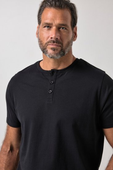 JP1880 726695 T-shirt henley Noir TALL - TALL T-shirts - T-Shirts Longueur Extra pour Grands Hommes