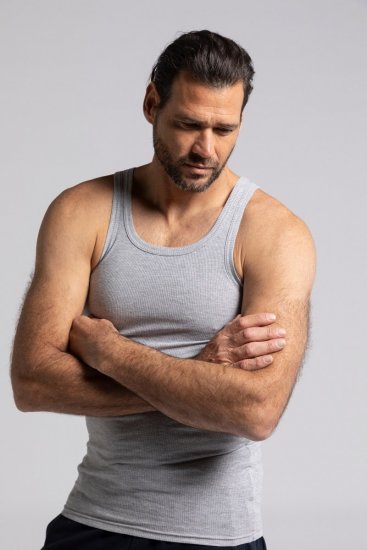 JP1880 782617 Maillot de corps côtelé Gris chiné - Sous-vêtements & bain - Sous-vêtements Grande Taille