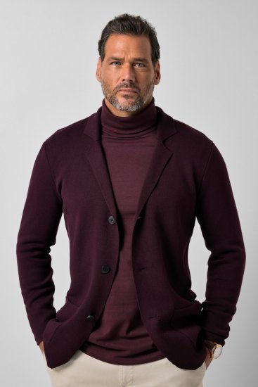 JP1880 Milano Flexnamic Blazer tricoté Aubergine - Costumes - Costumes grandes tailles 