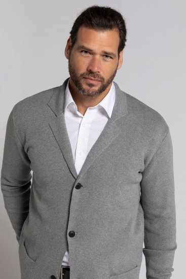 JP1880 Milano Flexnamic Blazer tricoté Gris chiné - Costumes - Costumes grandes tailles 