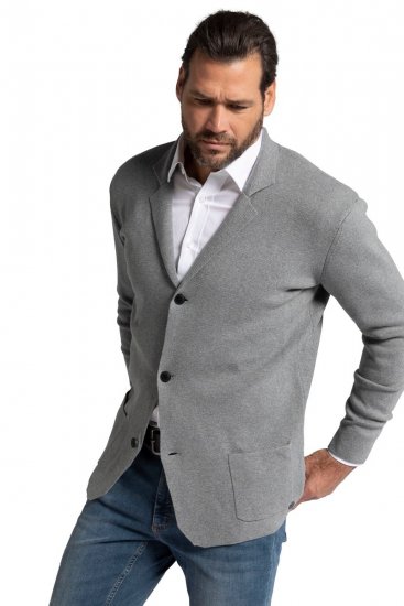 JP1880 Milano Flexnamic Blazer tricoté Gris chiné - Costumes - Costumes grandes tailles 