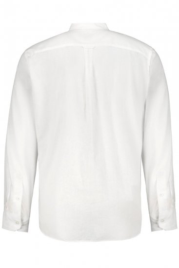 JP1880 790394 Chemise manches longues en lin mélangé à col montant Blanc TALL - TALL chemises - Chemises coupe TALL