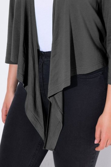 Ulla Popken 794514 Boléro en jersey à nouer Anthracite - Boléros - 
