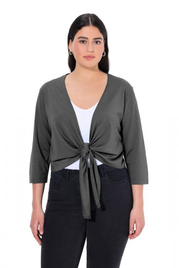 Ulla Popken 794514 Boléro en jersey à nouer Anthracite - Boléros - 