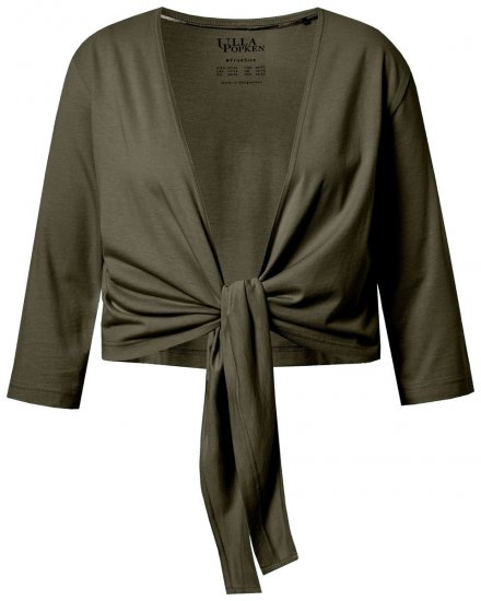 Ulla Popken 794514 Boléro en jersey à nouer Vert foncé - Boléros - 