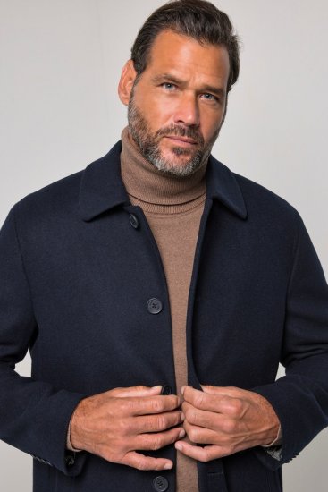 JP1880 795116 Déperlant Manteau en laine Bleu marine - Vestes - Vestes homme grandes tailles