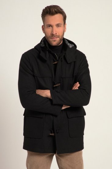 JP1880 Dufflecoat Water-repellent Black - Vestes - Vestes homme grandes tailles