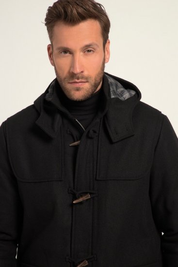 JP1880 Dufflecoat Water-repellent Black - Vestes - Vestes homme grandes tailles