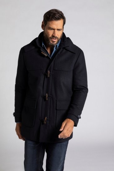 JP1880 Duffle Coat Water Repellent with Detachable Hood Navy - Vestes - Vestes homme grandes tailles