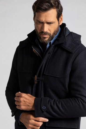 JP1880 Duffle Coat Water Repellent with Detachable Hood Navy - Vestes - Vestes homme grandes tailles