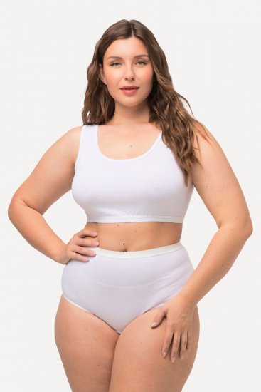 Ulla Popken 795269 Culottes taille haute lot de 3 Blanc - Culottes - 