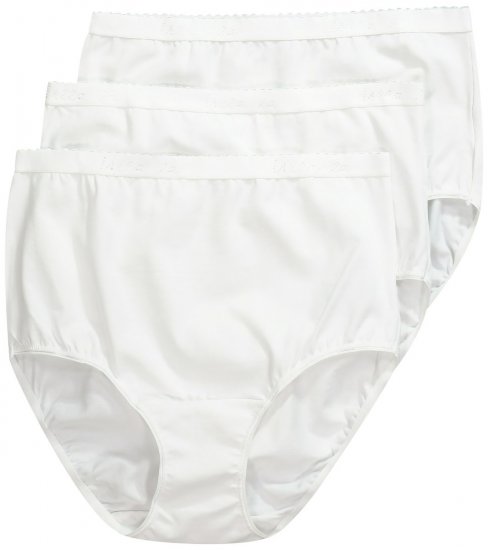 Ulla Popken 795269 Culottes taille haute lot de 3 Blanc - Culottes - 
