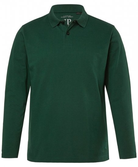 JP1880 Polo Shirt Long Sleeve Pique Dark Green - Polos - Polos homme grande taille