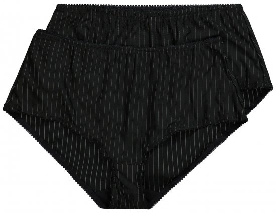 Ulla Popken 800279 Culottes à rayures lot de 2 Noir - Culottes - 