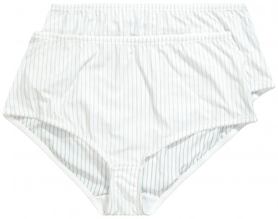 Ulla Popken 800279 Culottes à rayures lot de 2 Blanc - Culottes - 