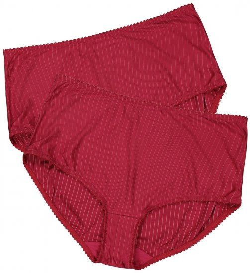Ulla Popken 800279 Culottes à rayures lot de 2 Bordeaux - Culottes - 