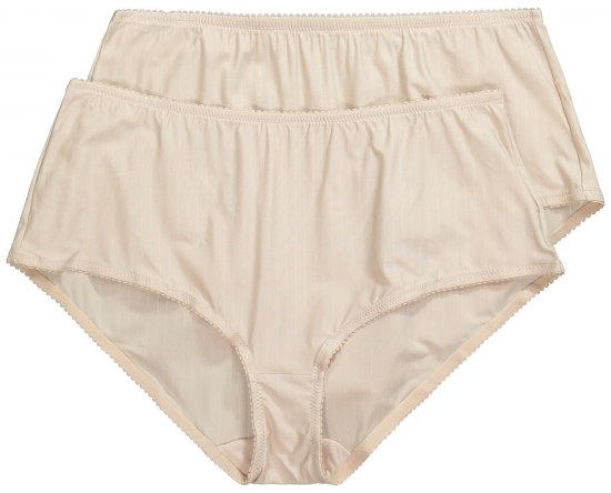 Ulla Popken 800279 Culottes à rayures lot de 2 Blanc cassé - Culottes - 