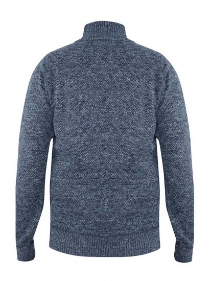 D555 Wilmington Zipper And Button Neck Sweater Blue - Sweatshirts & hoodies - Sweatshirts/Hoodies grande taille homme