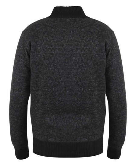 D555 Cavendish Black Jumper With Bonded Fleece Lining And Pocket - Sweatshirts & hoodies - Sweatshirts/Hoodies grande taille homme