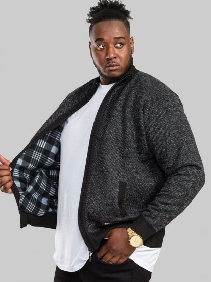 D555 Cavendish Black Jumper With Bonded Fleece Lining And Pocket - Sweatshirts & hoodies - Sweatshirts/Hoodies grande taille homme