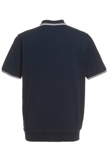 JP1880 802789 Polo à col contrastant blanc Bleu marine - Polos - Polos homme grande taille