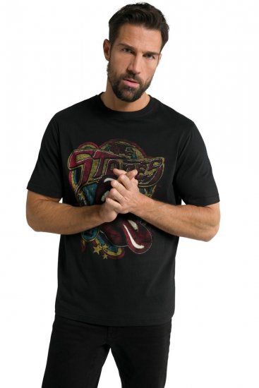 JP1880 Rolling Stones Graphic Band T-Shirt Black - T-shirts - T-shirts Homme Grande Taille
