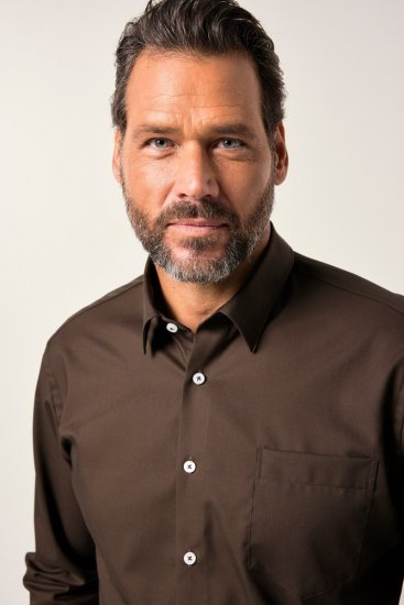 JP1880 Shirt Business Long Sleeve Brown - Chemises - Chemises Grandes Tailles Hommes