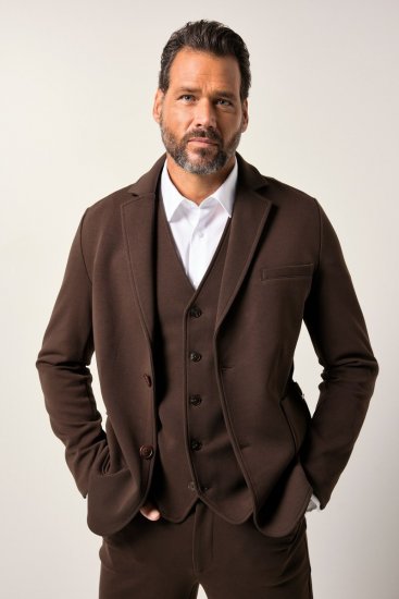 JP1880 New York Flexnamic Blazer en jersey Marron foncé - Costumes - Costumes grandes tailles 