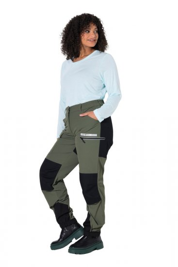 Ulla Popken 807803 Pantalon de randonnée HYPRAR à réflecteurs Vert olive - Vêtements d'extérieur - 