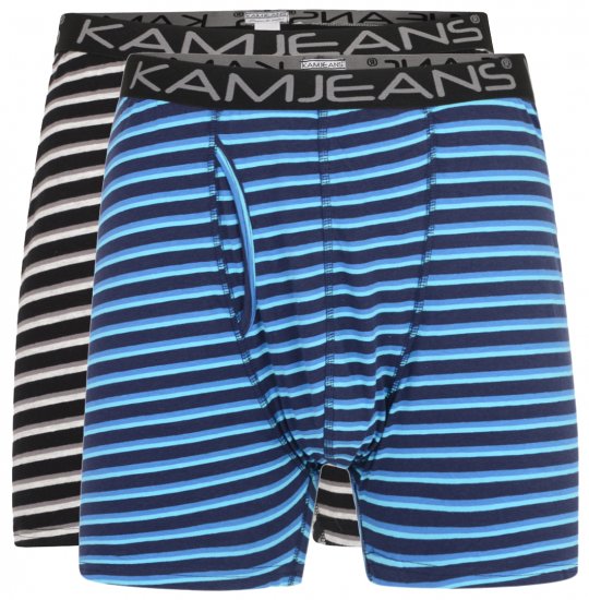 Kam Jeans Striped Boxershorts 2-Pack - Sous-vêtements & bain - Sous-vêtements Grande Taille
