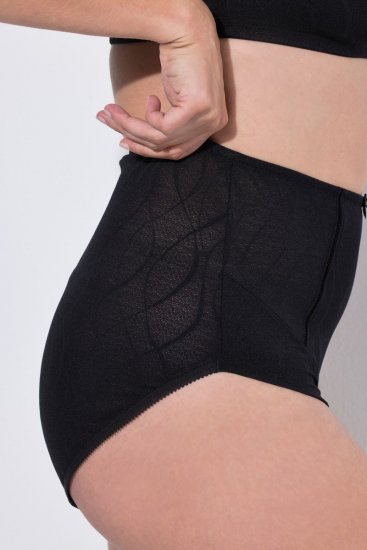 Ulla Popken 809385 Culotte gainante en dentelle Noir - Lingerie gainante - 