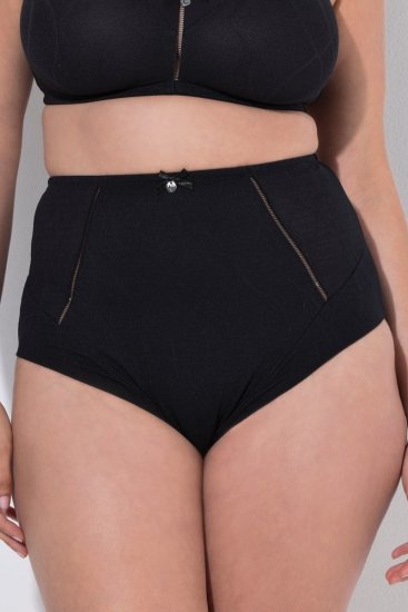 Ulla Popken 809385 Culotte gainante en dentelle Noir - Lingerie gainante - 