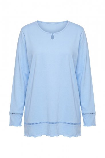 Ulla Popken 810592 Pyjama en dentelle Bleu clair - Pyjamas/vêtements de détente - 