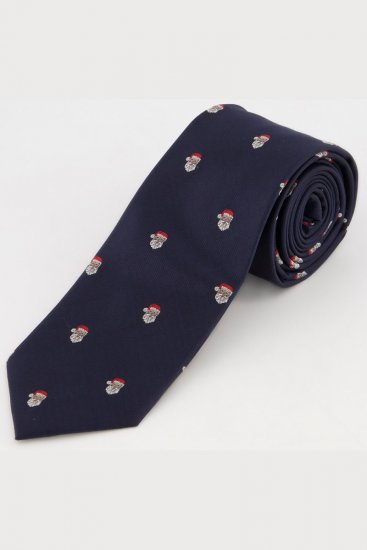 JP1880 811267 Cravate en soie à motif de Noël Bleu marine - Cravates et nœuds papillon - 