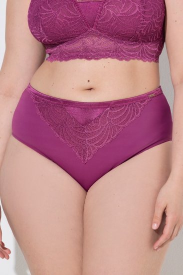 Ulla Popken 811602 Culottes en dentelle Violet foncé - Culottes - 