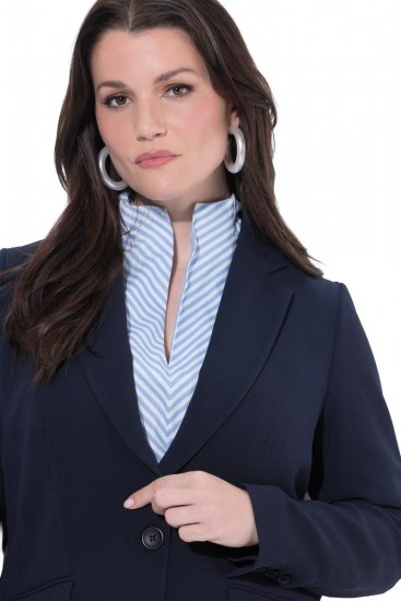 Ulla Popken 811944 Blazer classique Bleu marine - Blazers - Vestes blazer pour femme, grandes tailles
