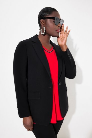 Ulla Popken 811944 Blazer classique Noir - Blazers - Vestes blazer pour femme, grandes tailles