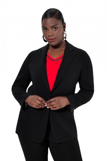 Ulla Popken 811944 Blazer classique Noir - Blazers - Vestes blazer pour femme, grandes tailles